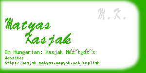 matyas kasjak business card